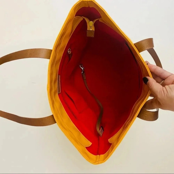 Dooney & Bourke Patent Leather Mustard Tote - Picture 6 of 7